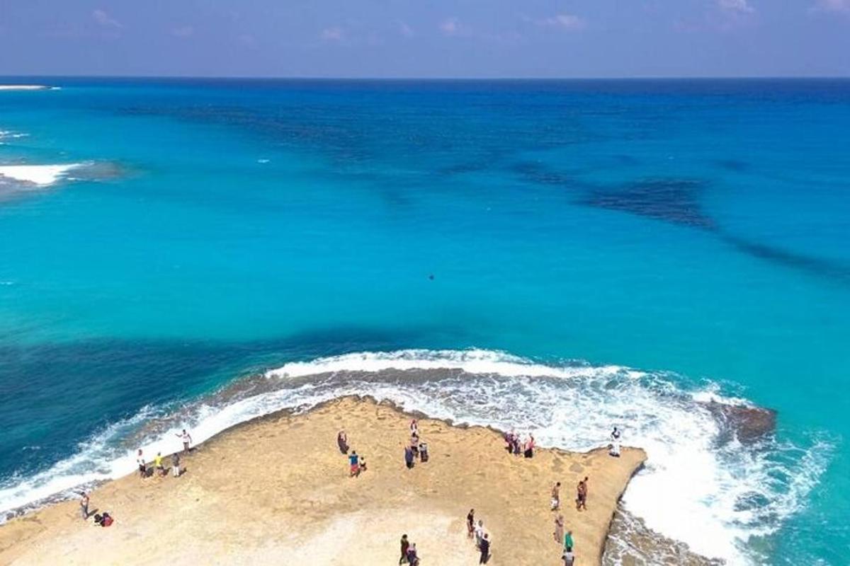 un grup de persones en una platja a prop de l'oceà