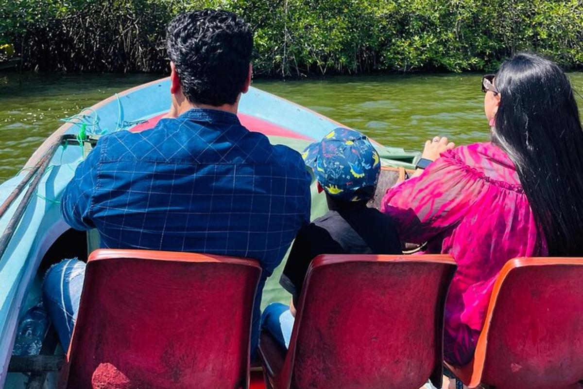 a group of people on a boat on a river