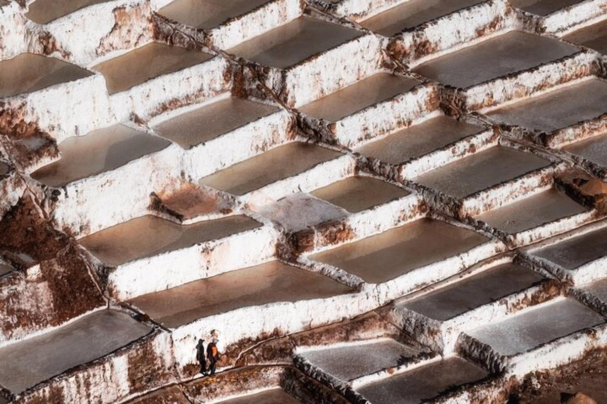 stará cihlová zeď, po které kráčí několik lidí