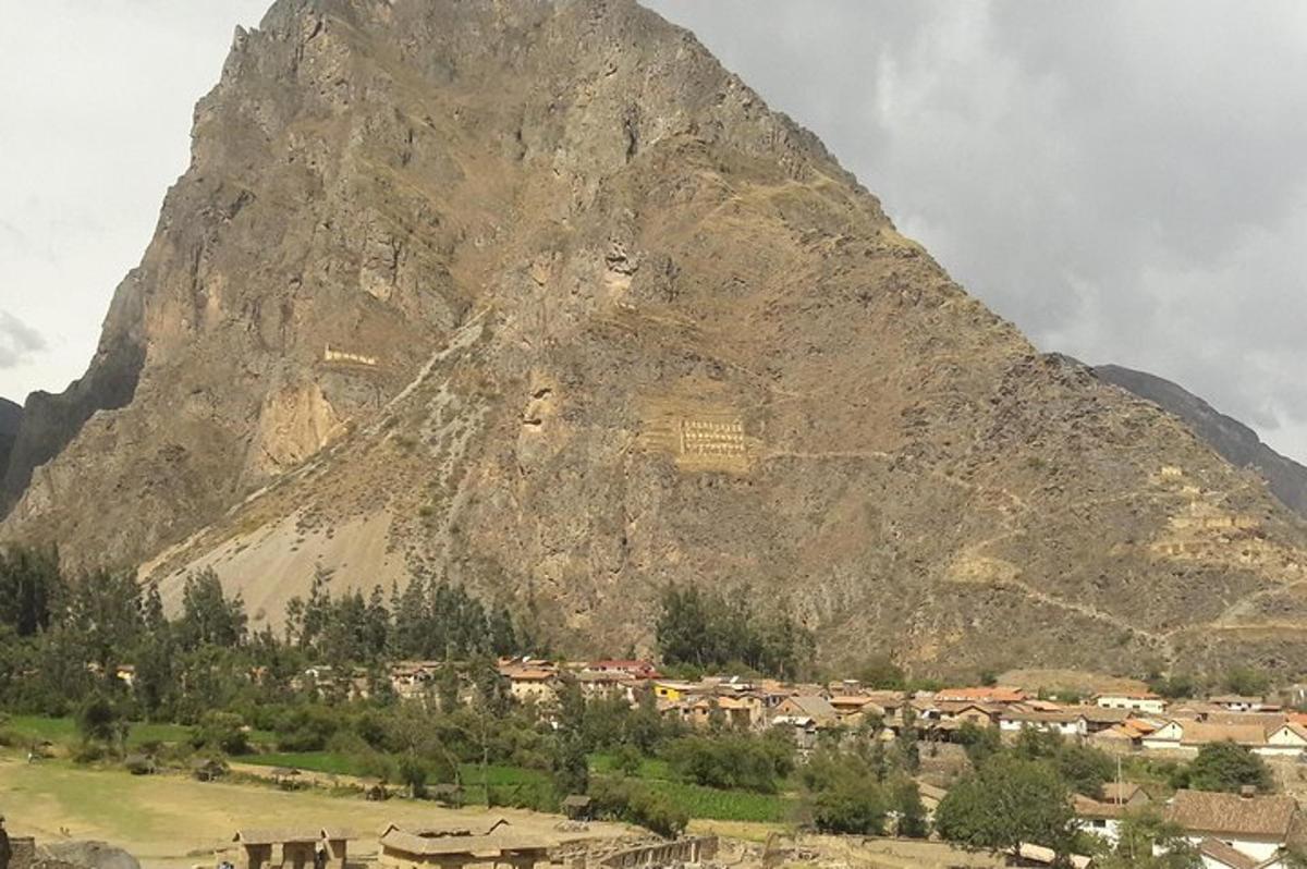 a mountain with a town in front of it