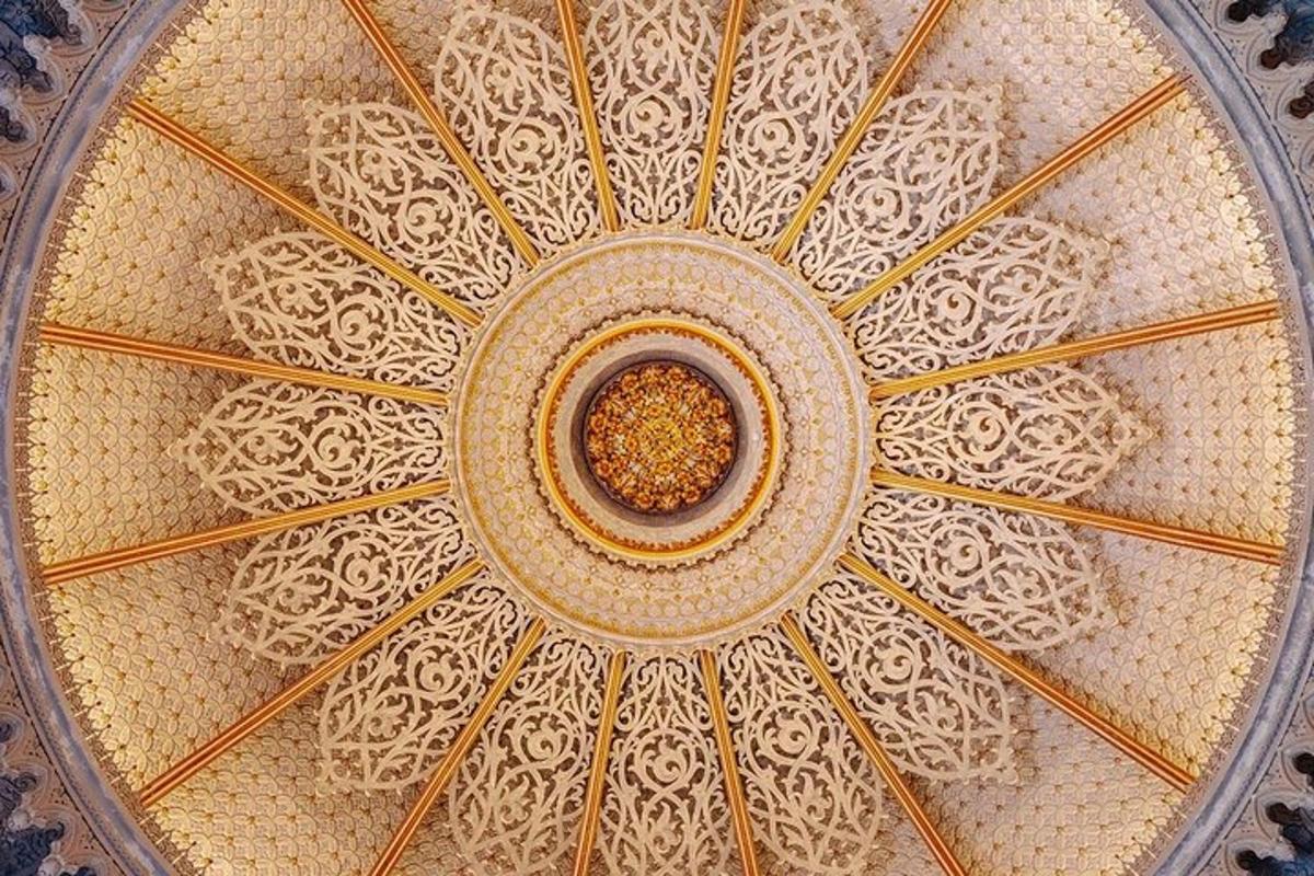 a ceiling with a bowl of food in the middle