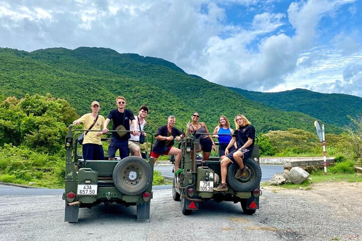 a group of people riding on the back of a tractor