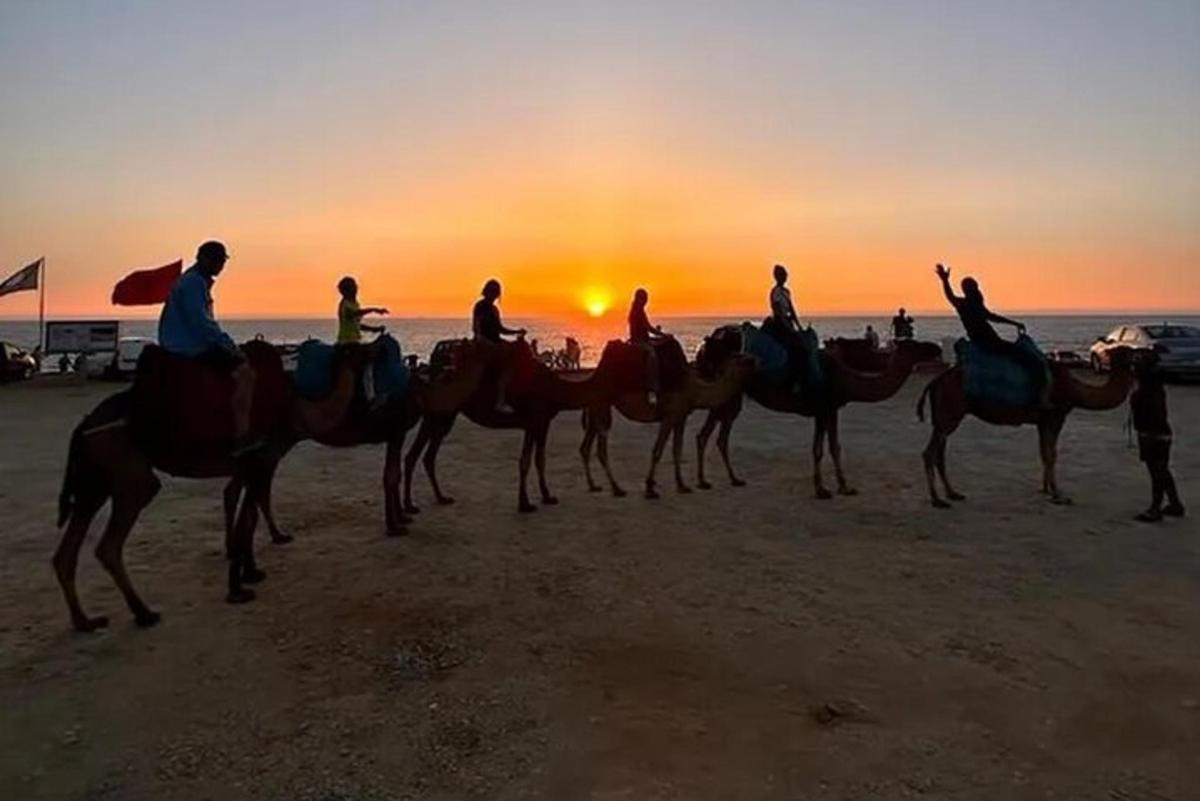 un gruppo di persone a cavallo sulla spiaggia