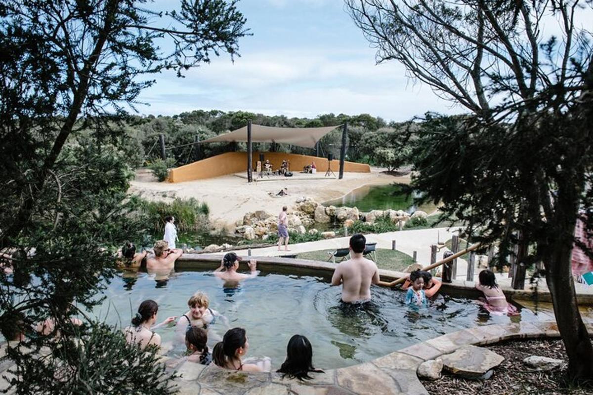 a group of people in a swimming pool
