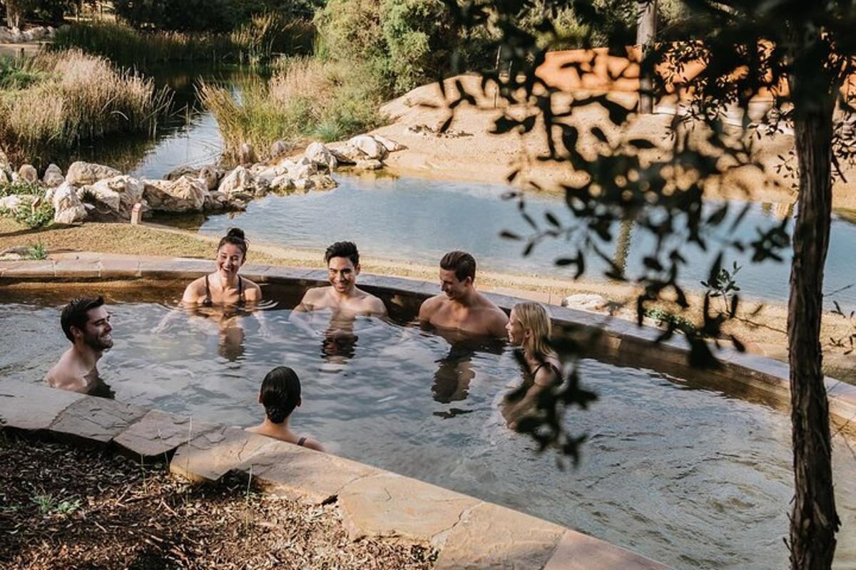 a group of people in a pool of water