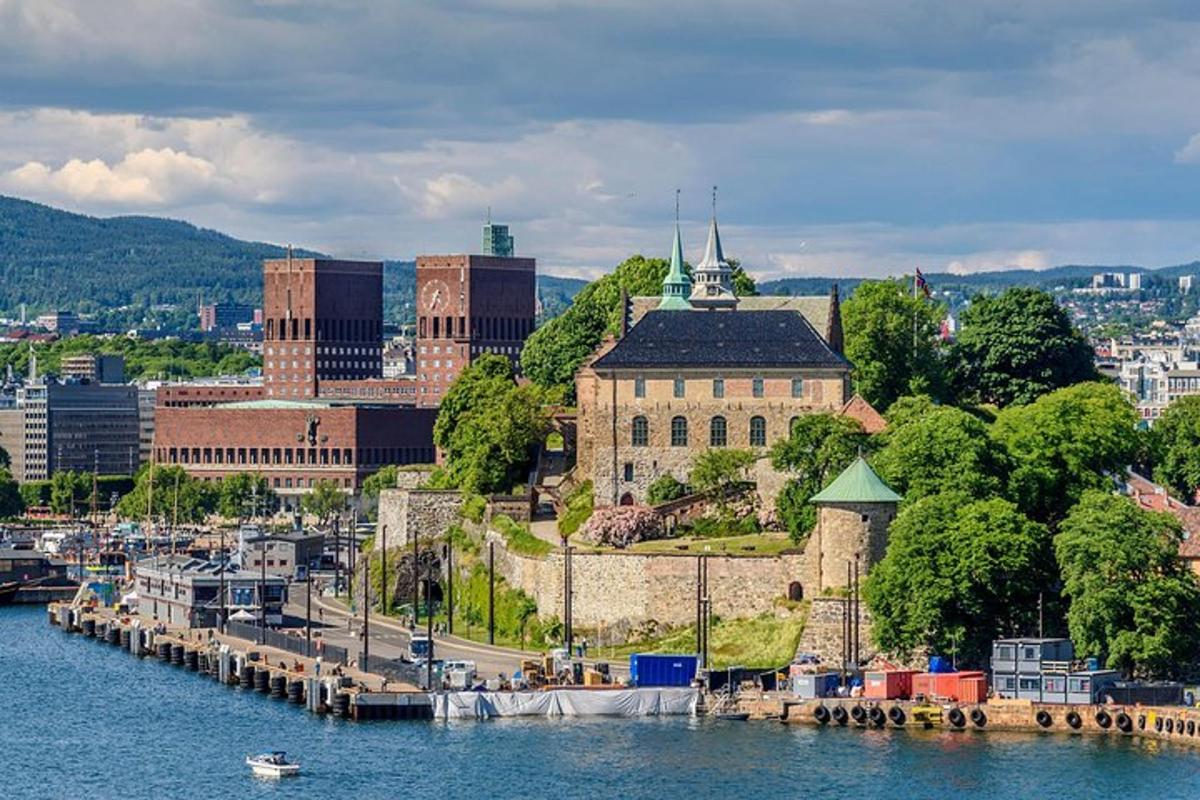a large building on the shore of a body of water