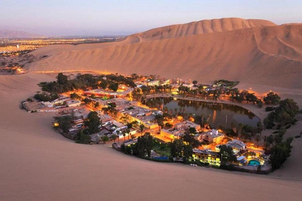 una vista aerea di un resort nel deserto