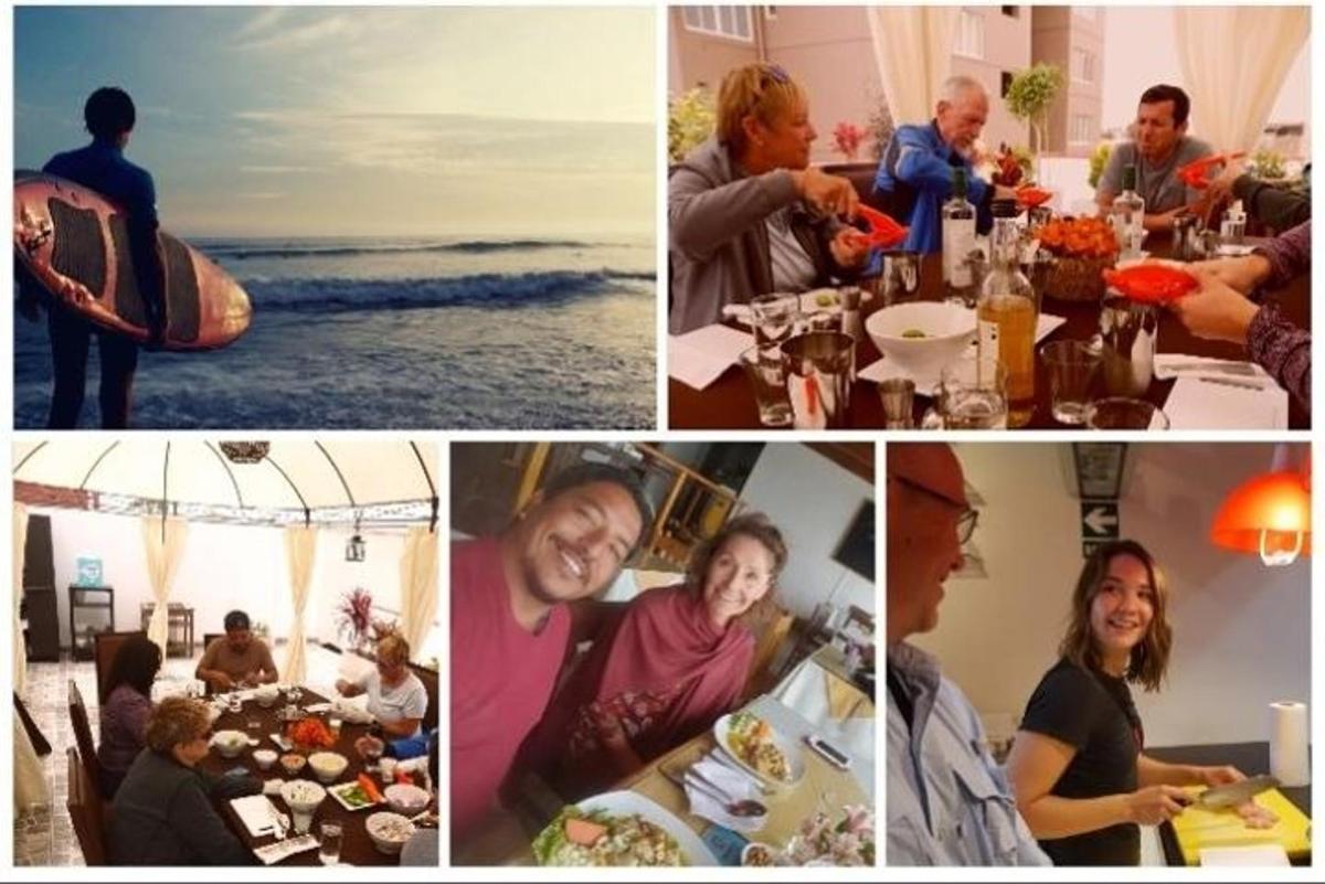 kollaaž restoranis söövatest inimestest