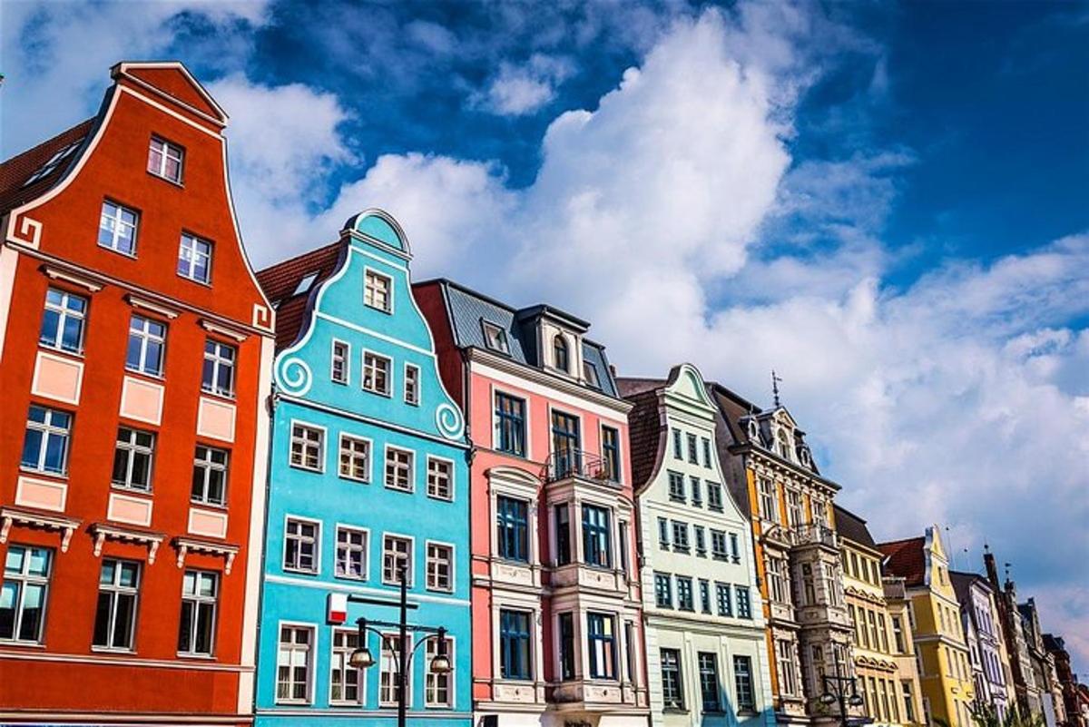 a row of colorful buildings on a city street