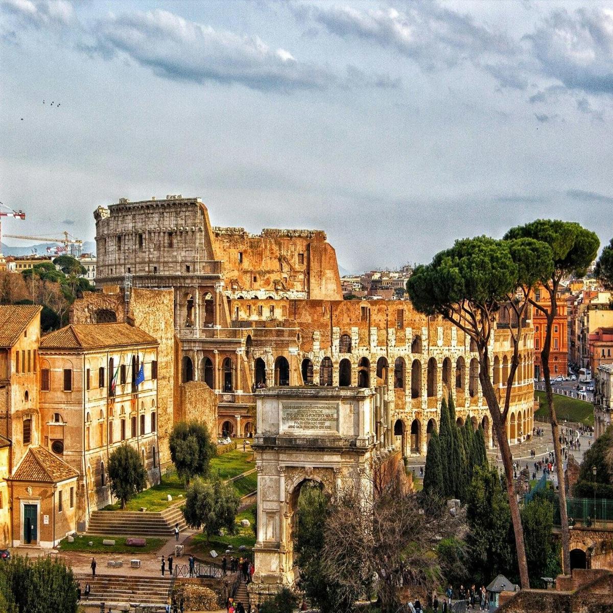 a view of the colosseum and the coliseum