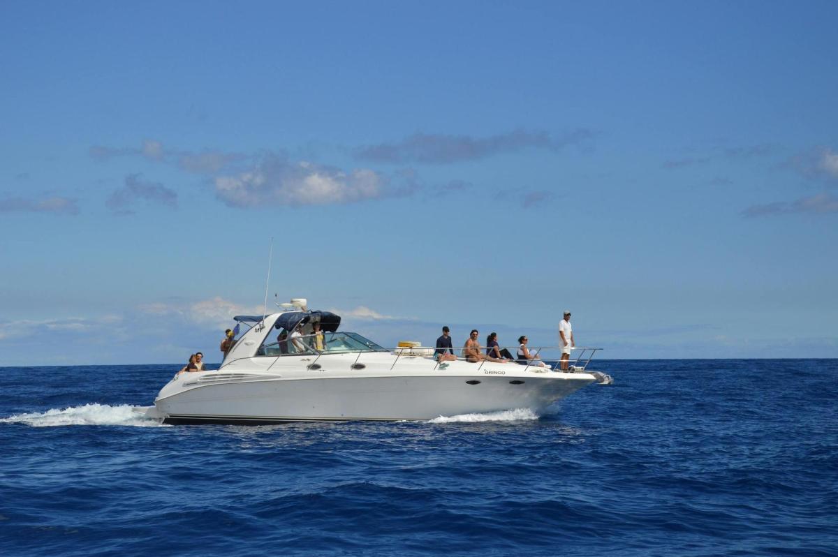 un grupo de personas en un barco en el agua