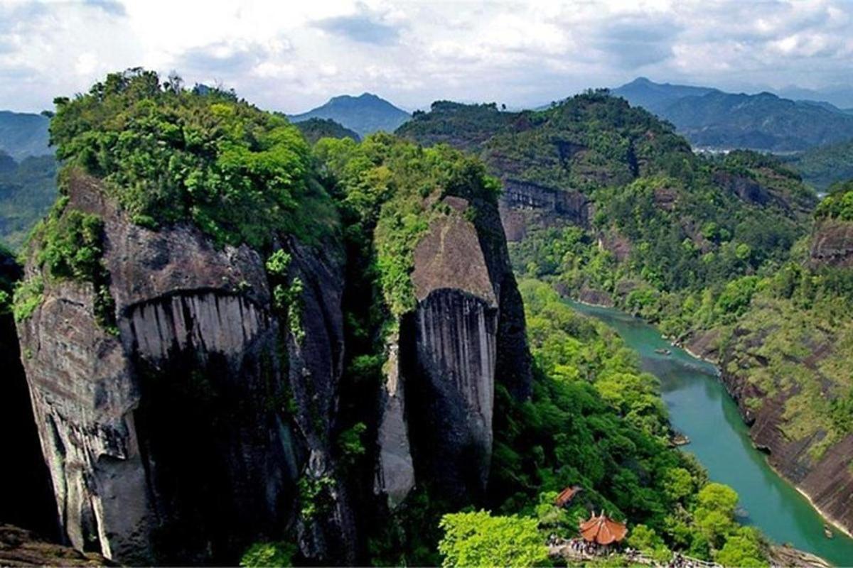 a view of a mountain range with a river
