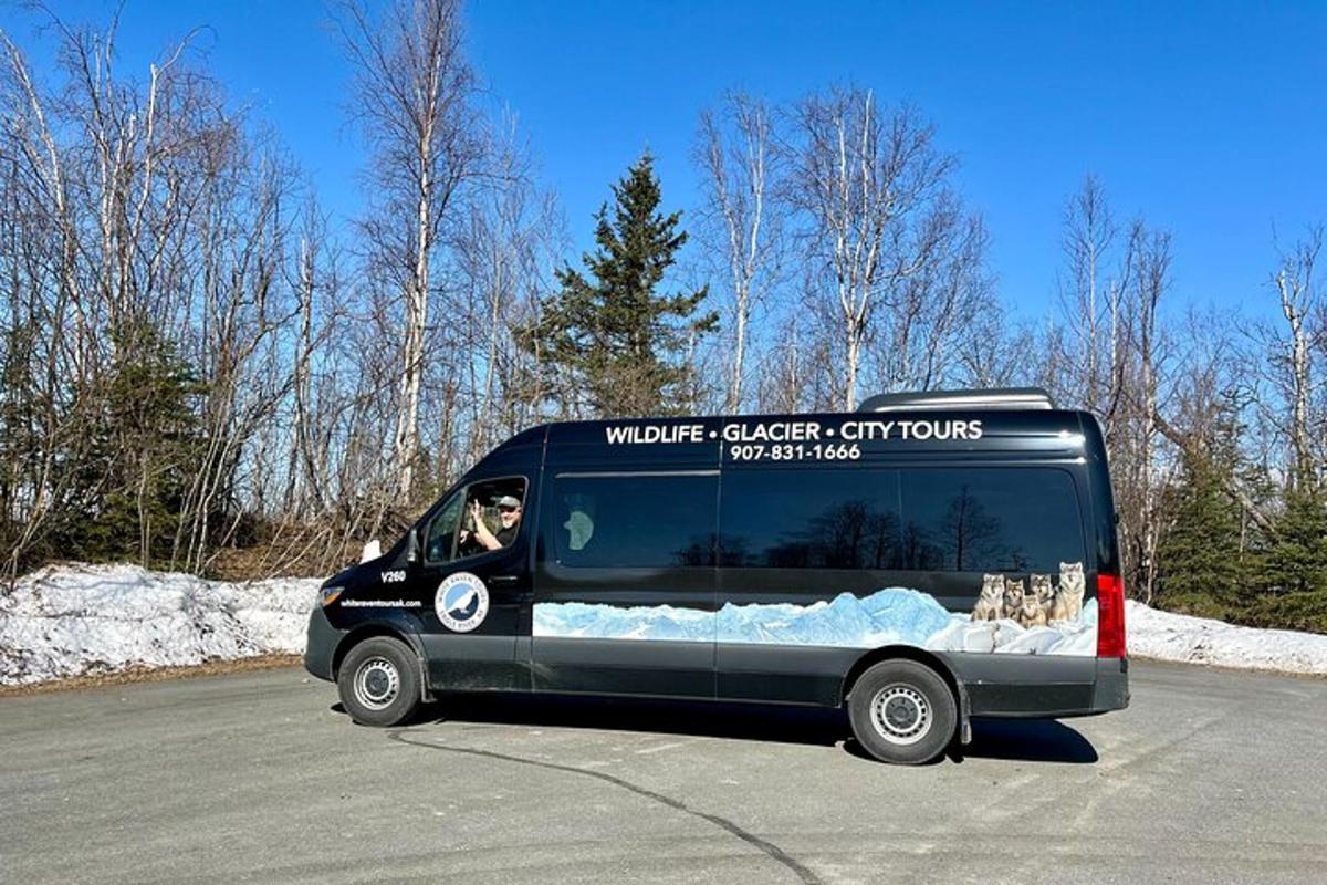 a black van parked in a parking lot