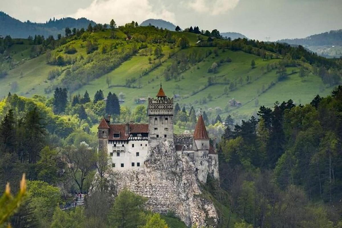 a castle sitting on top of a mountain