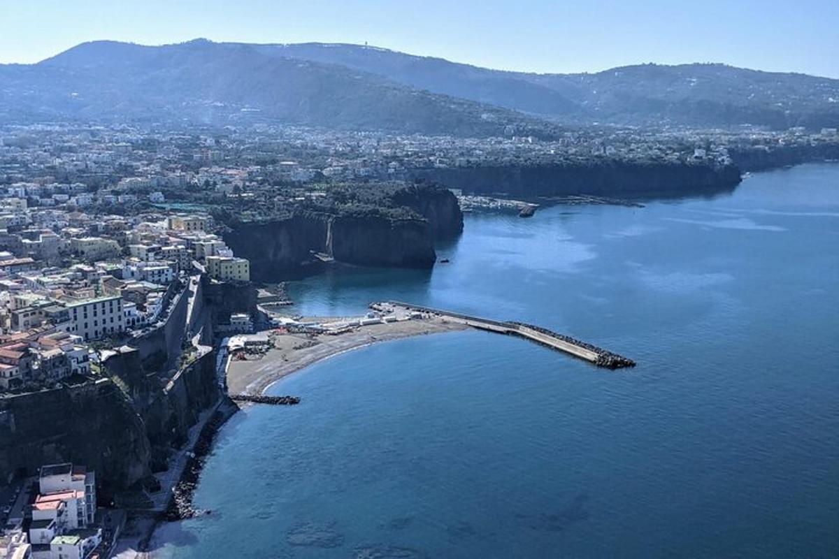 an aerial view of a large body of water