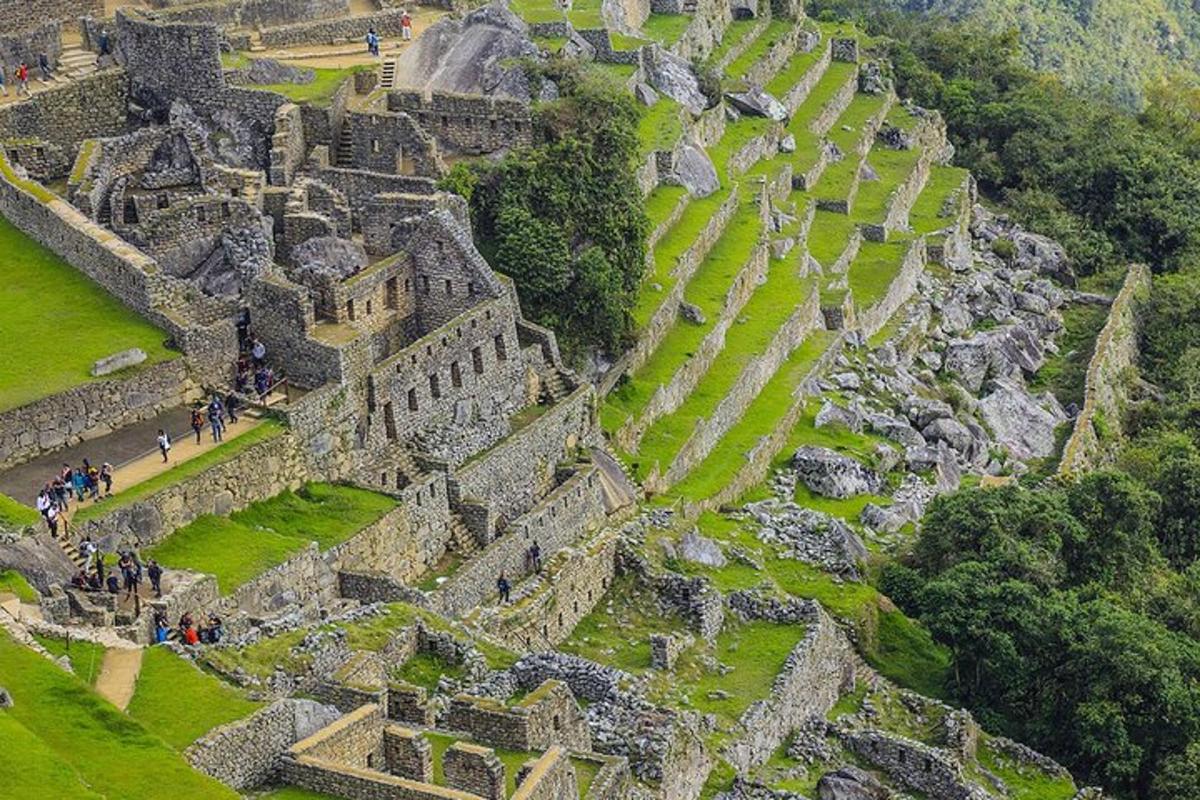 an aerial view of the ruins of a castle