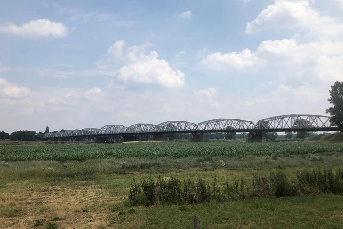 eine Brücke mitten auf einem Feld