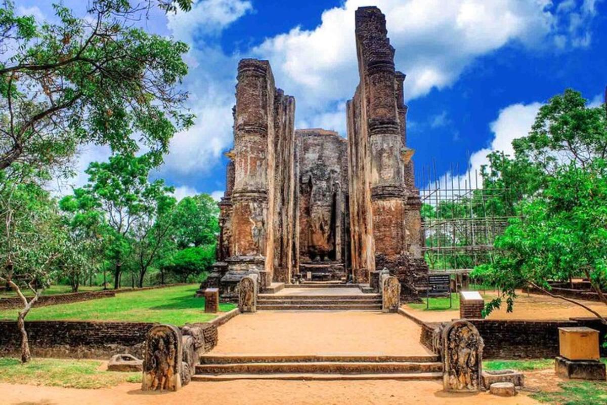 a temple at the ruins of a building