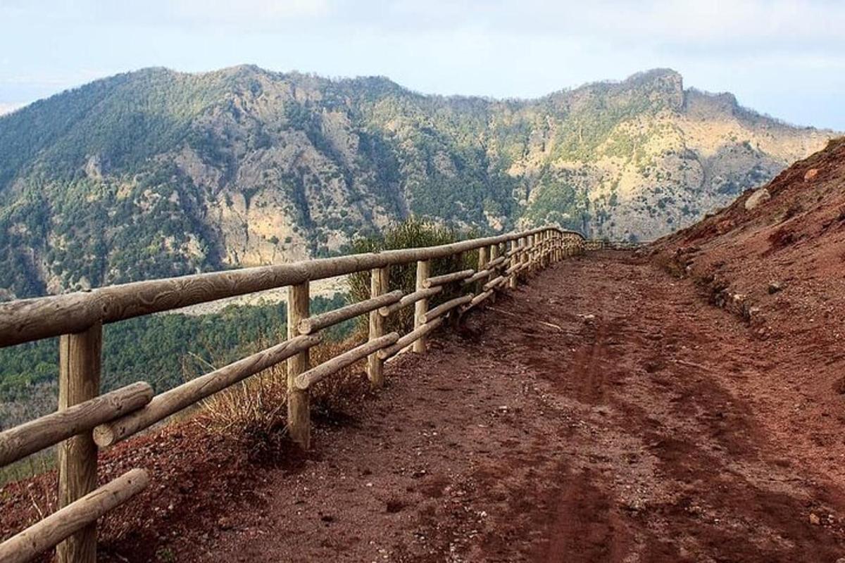 una staccionata di legno sul fianco di una montagna