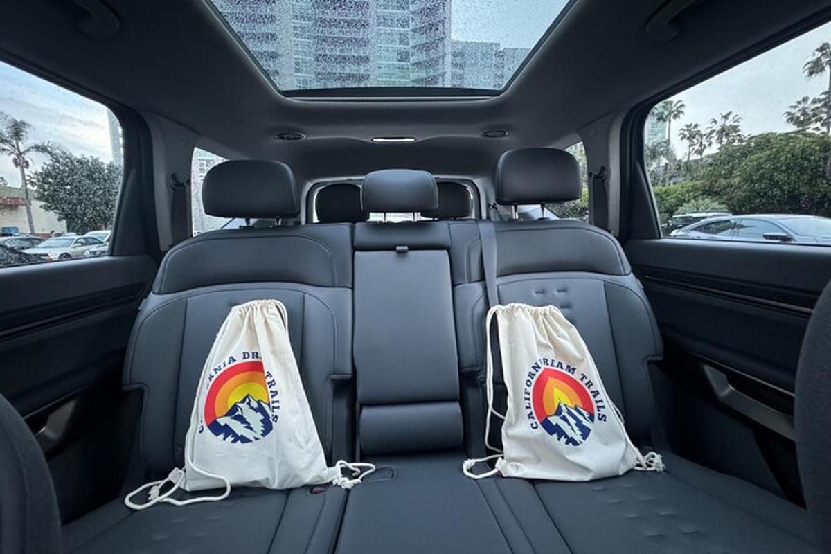 a view of the back seats of a car with the back seatsktop