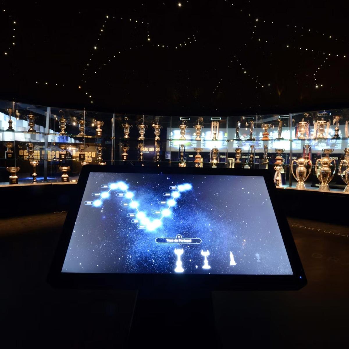 a television screen with a depiction of a galaxy