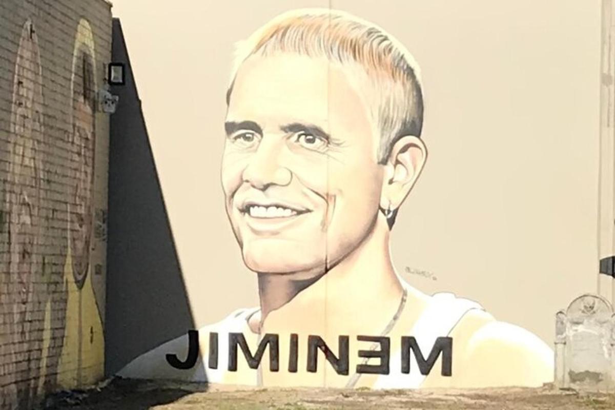 oglasni pano moškega z napisom jimmann