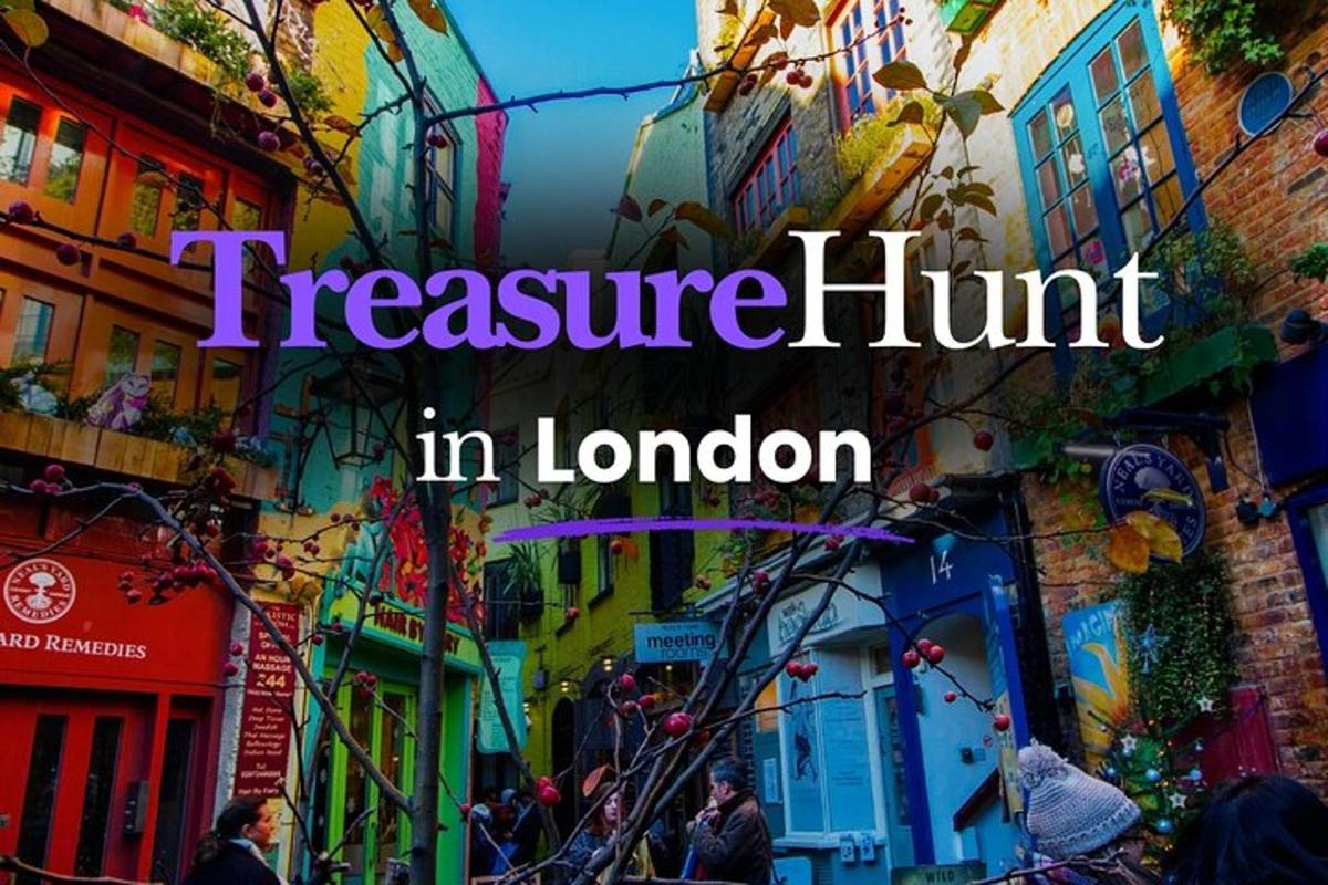o imagine a unei străzi cu cuvintele „vânătoare de comori” din Londra