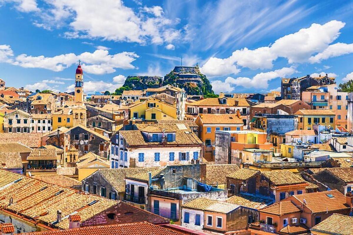 a view of a city with houses and buildings