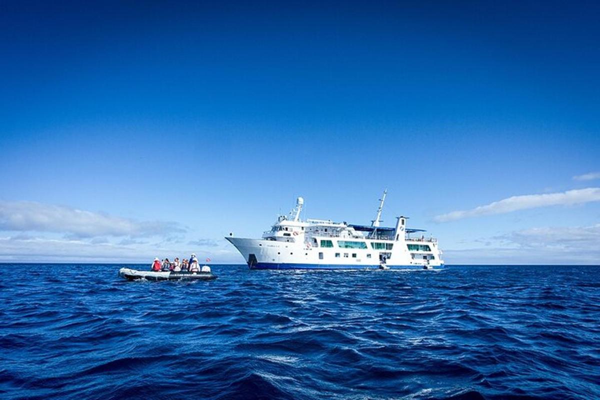 a large white boat in the middle of the ocean
