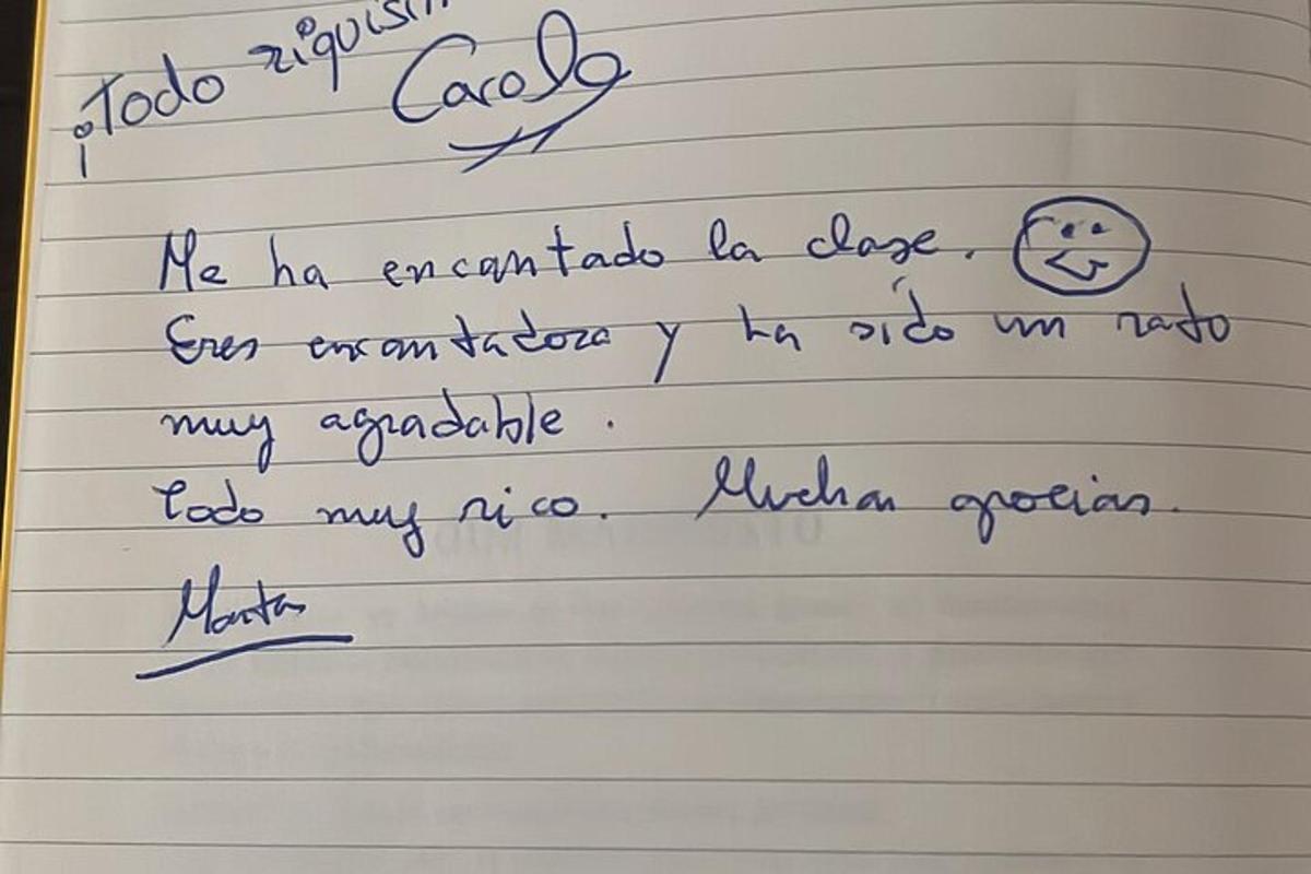 una lettera di uno studente scritta a mano