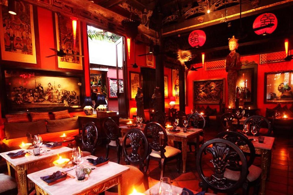 a restaurant with tables and chairs in a room