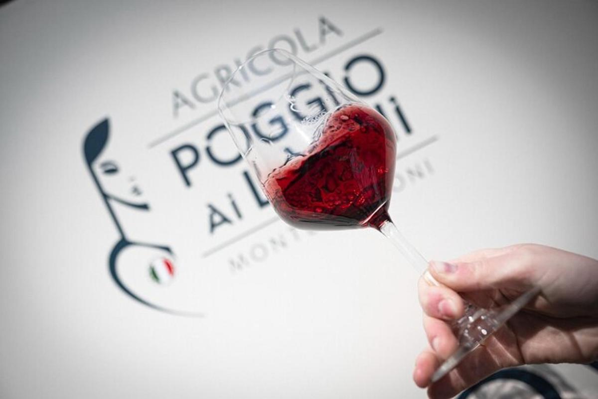 uma pessoa está segurando uma taça de vinho tinto