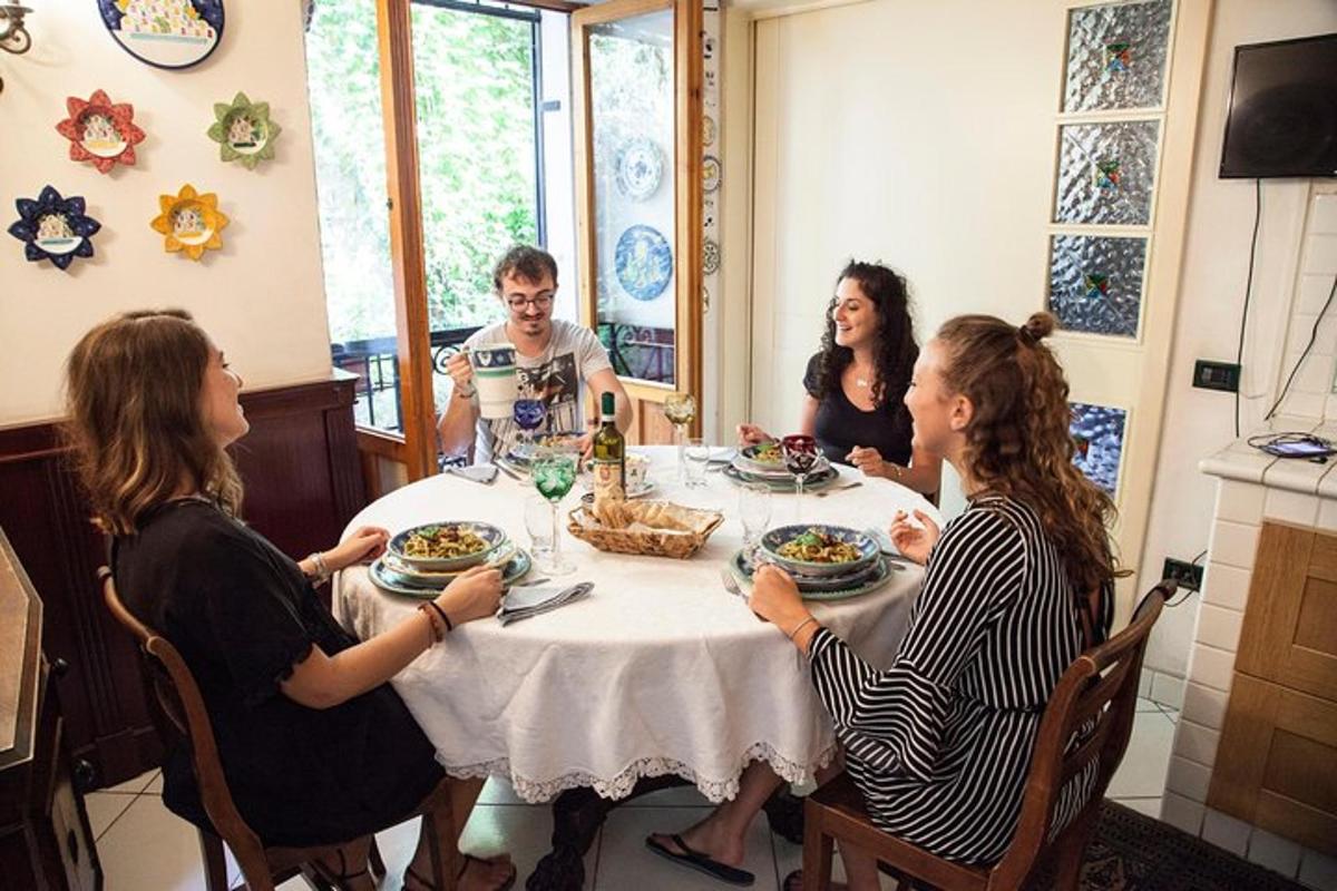 a group of people sitting around a table