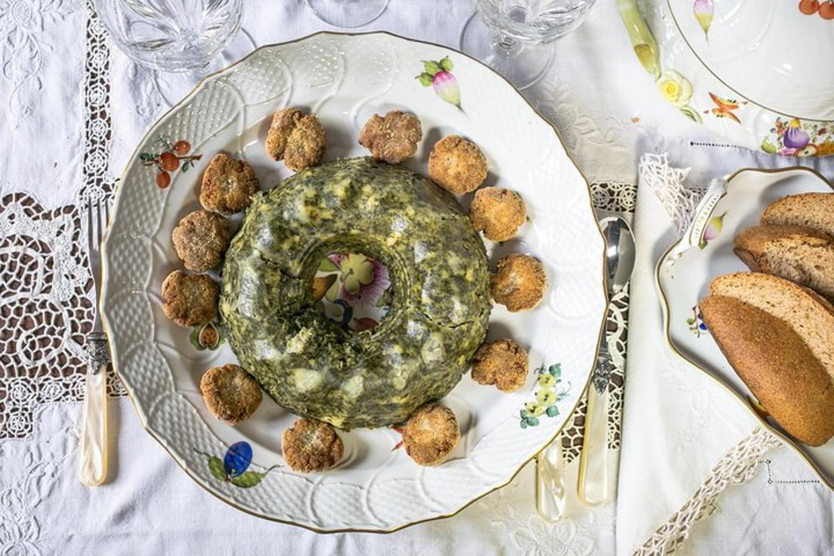 a plate of food with a green watermelon
