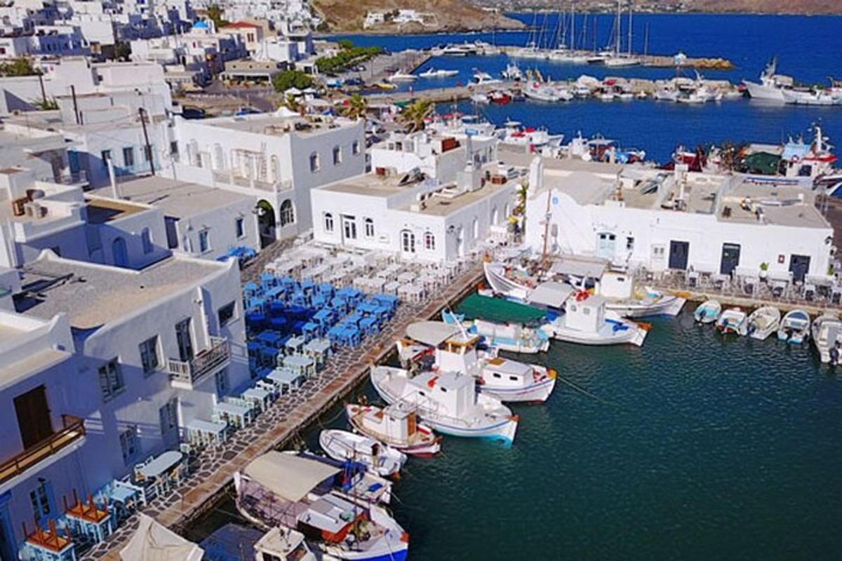 a group of boats are docked in a harbor