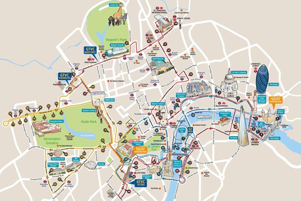 una mappa delle attrazioni di Epcot