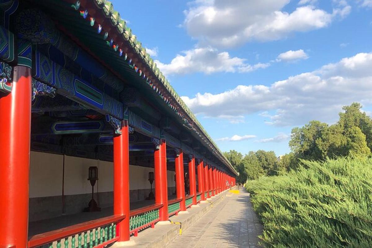 a row of red columns on a train