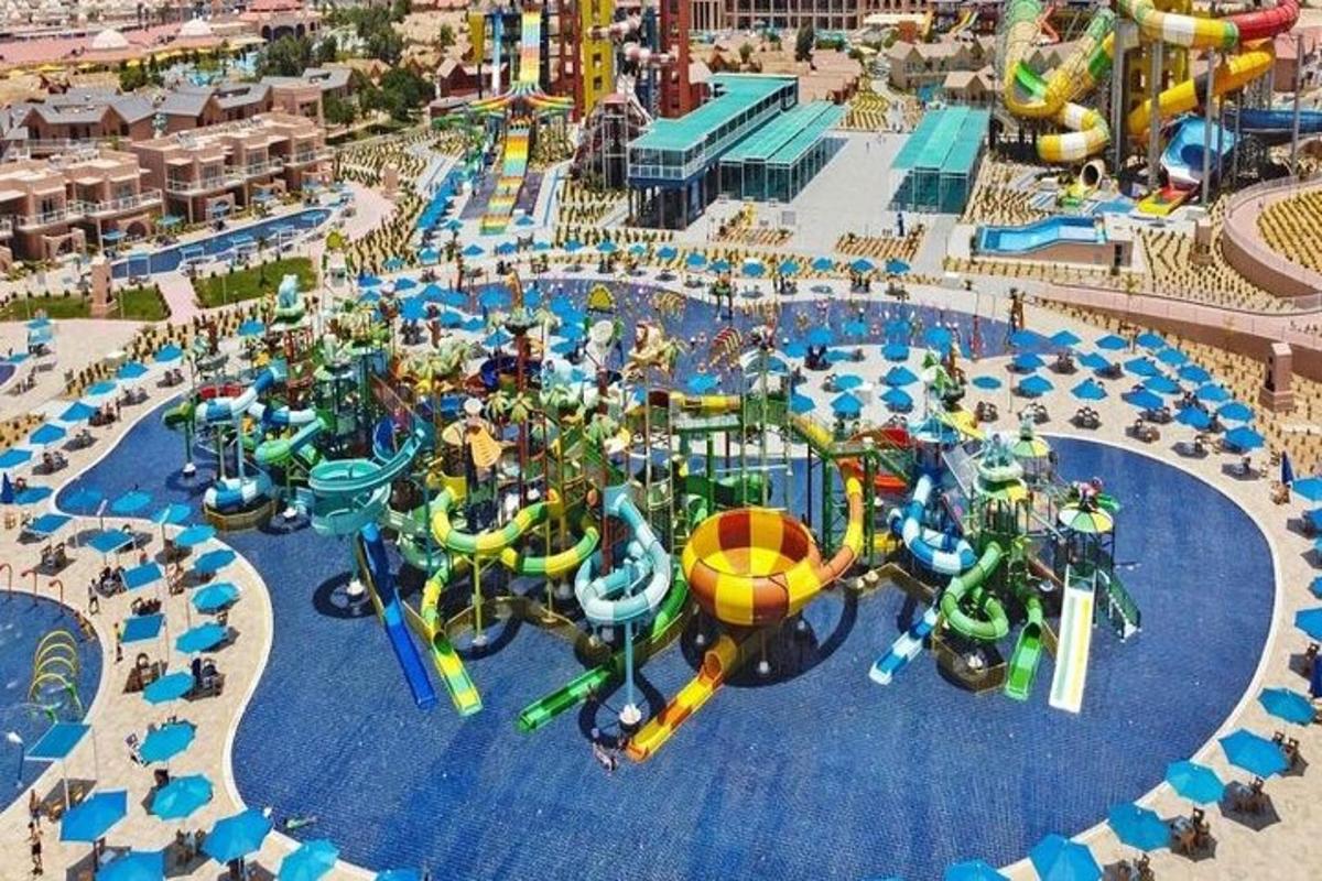an outdoor water park with a water park