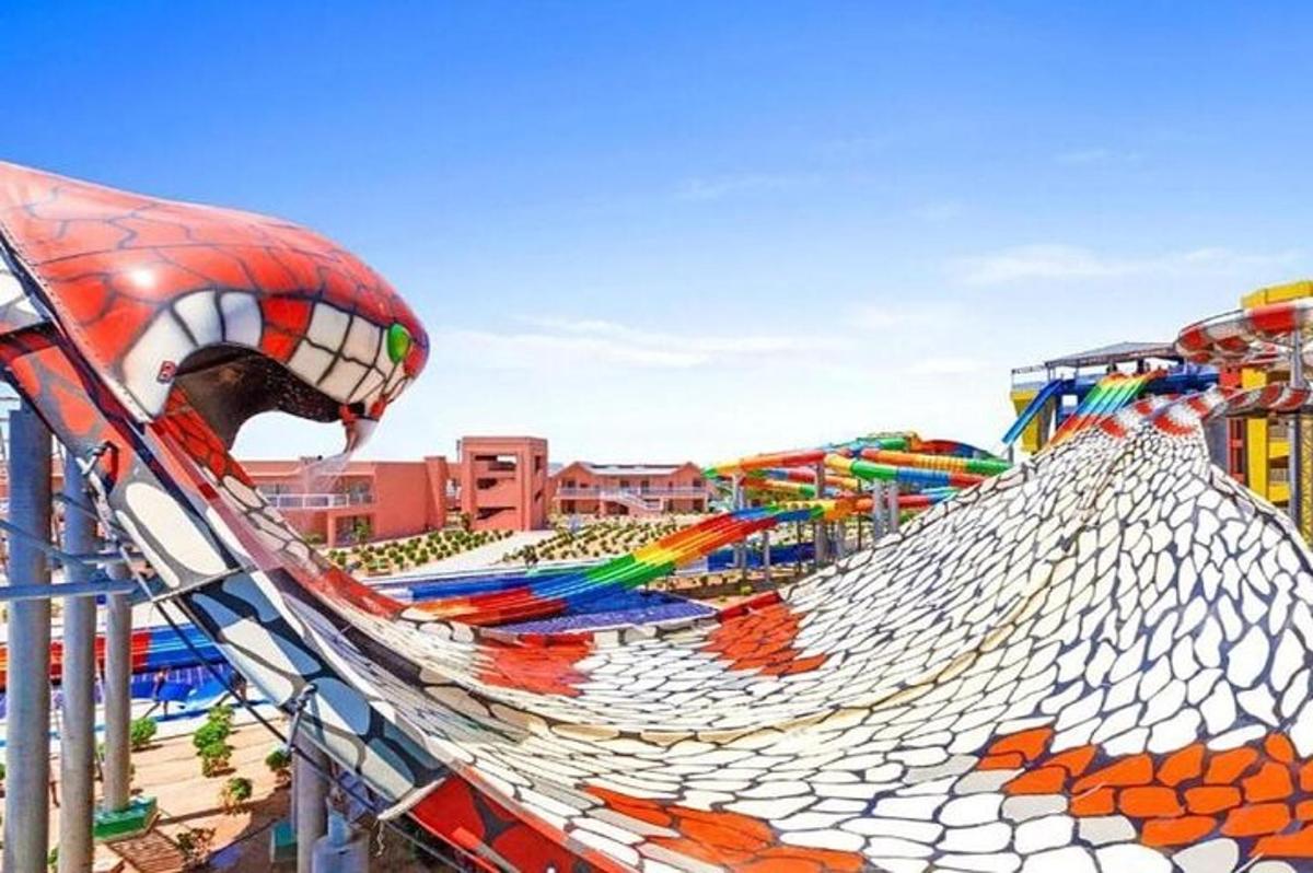 a large colorful hammock at a playground
