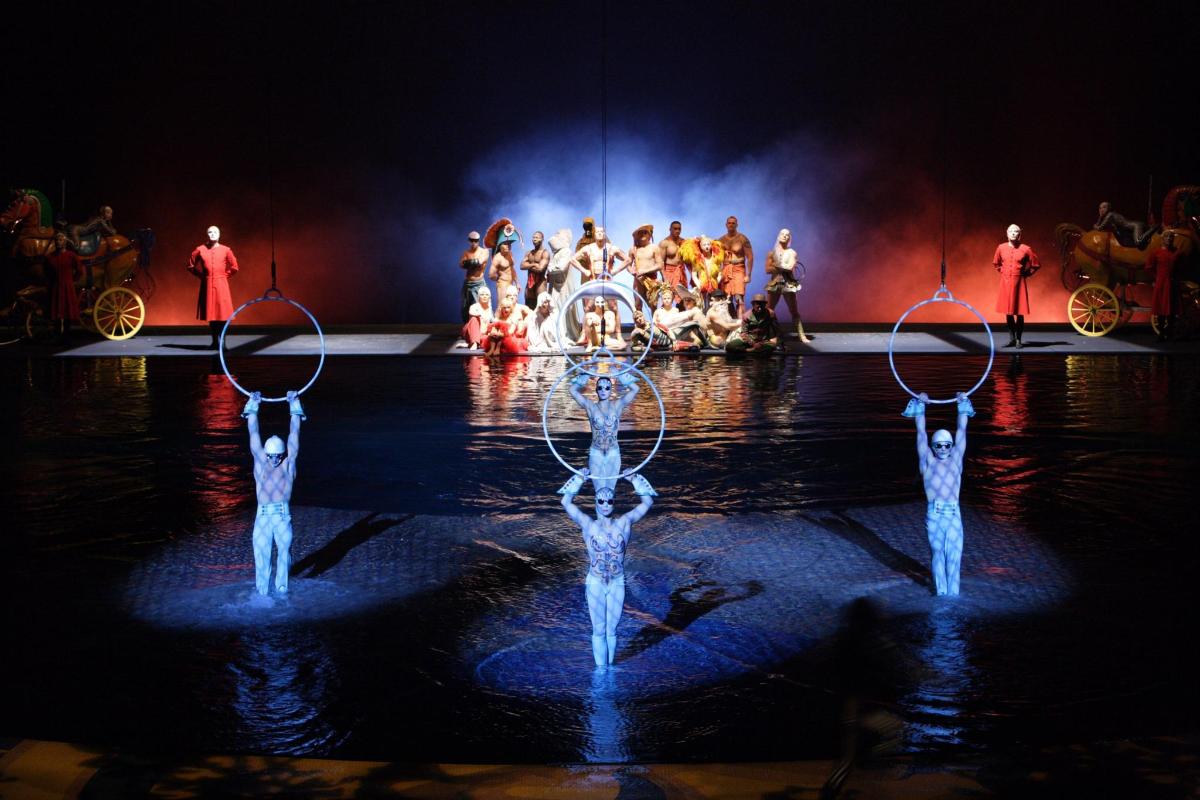 a group of performers on the stage at a performance
