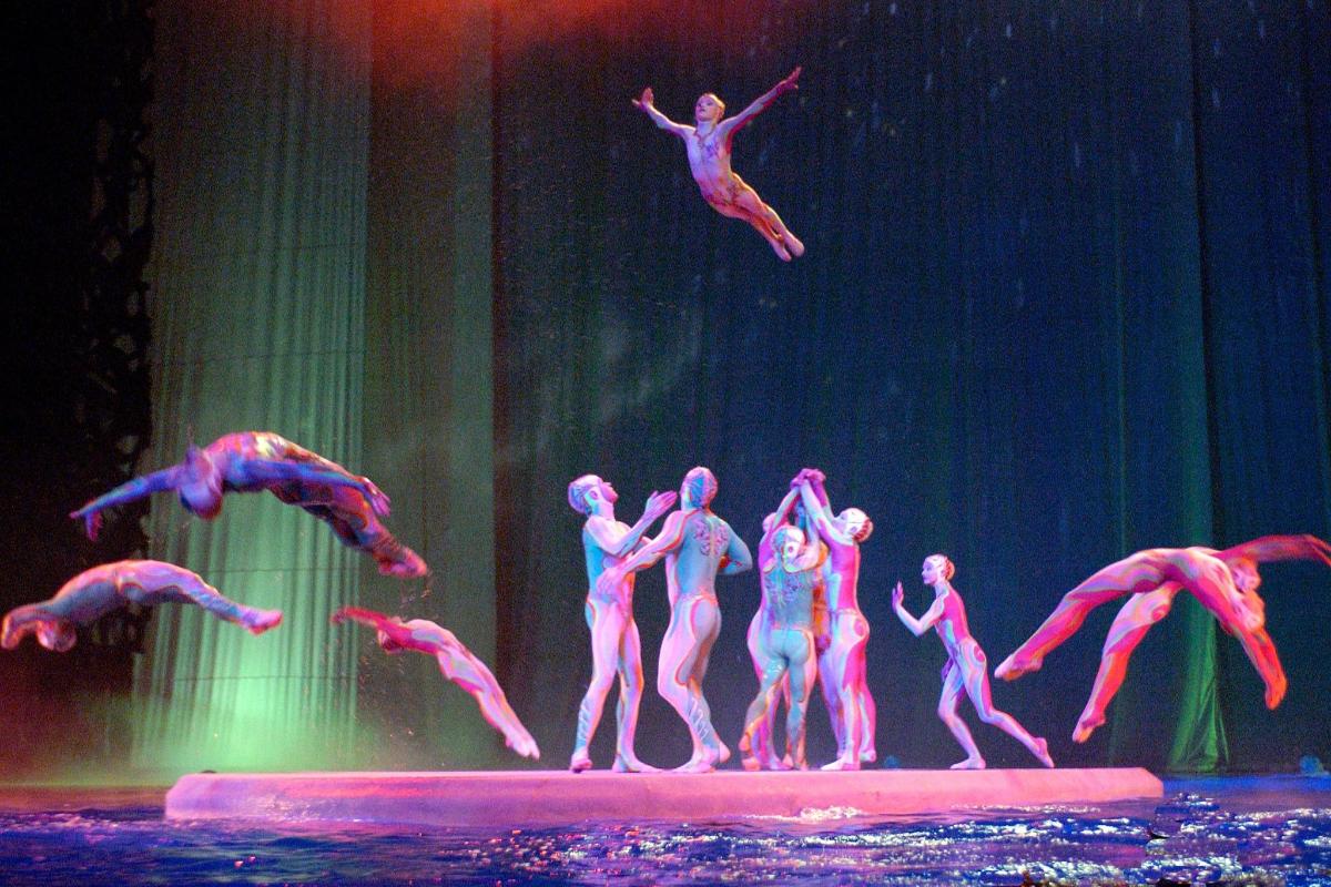 a group of dancers performing on a stage
