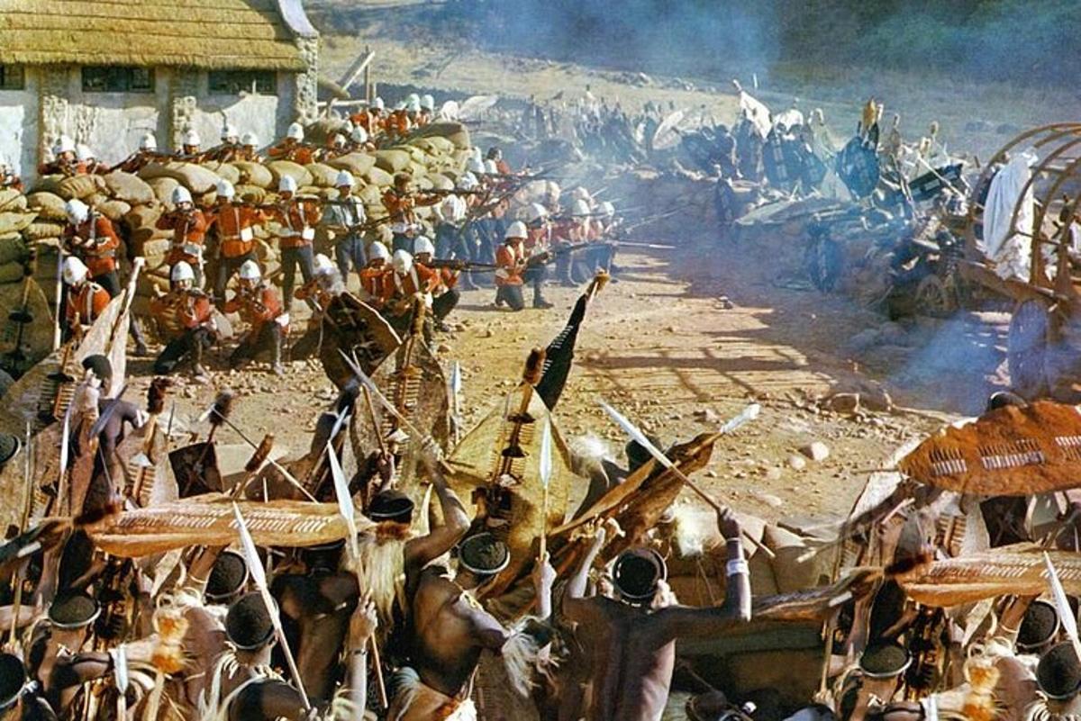 una pintura de una pintura de una batalla