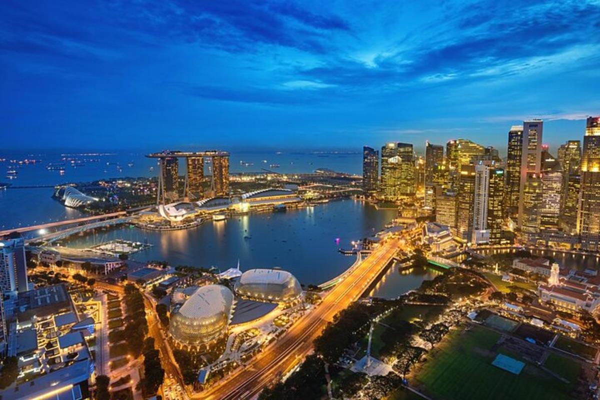 a view of a city at night
