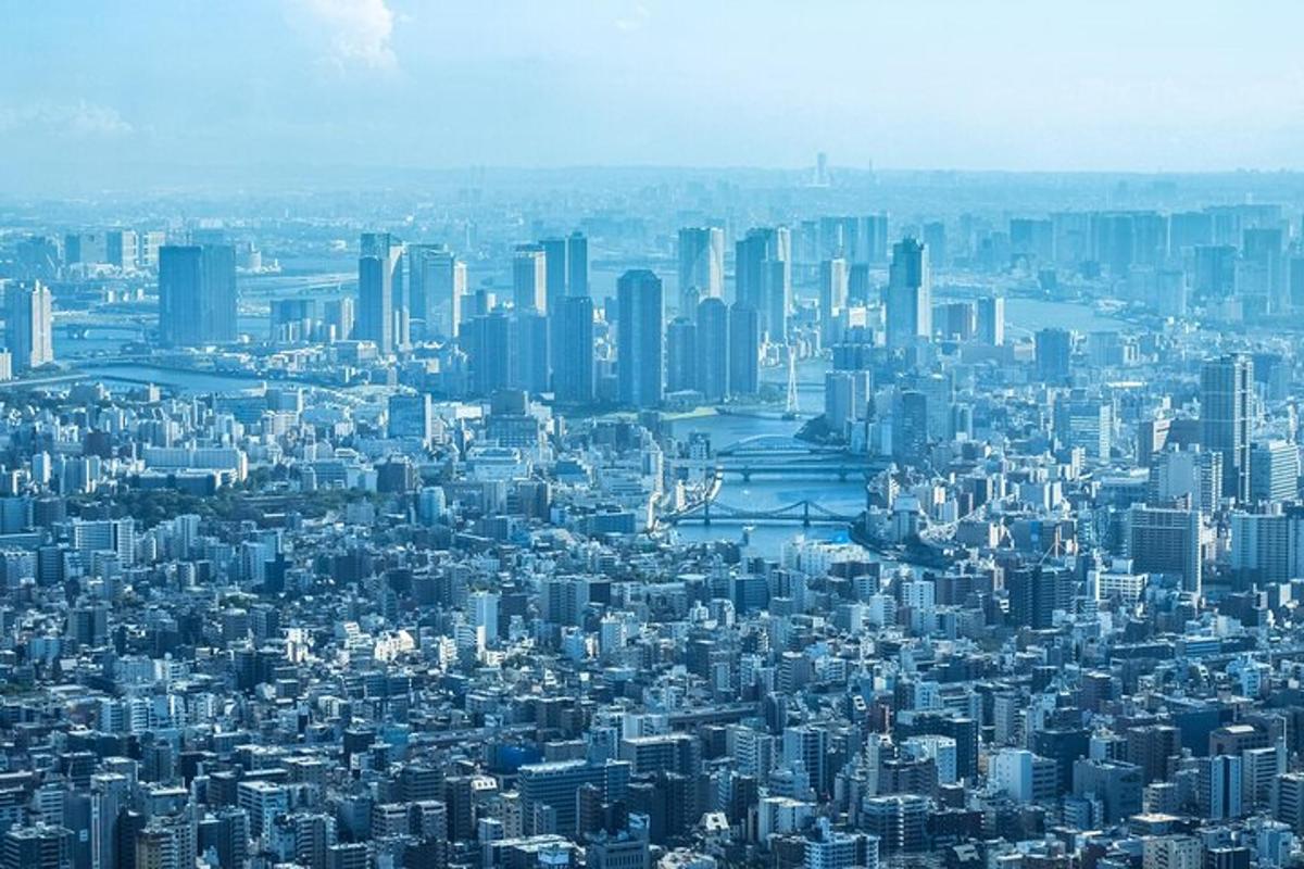 uma vista aérea de uma grande cidade com edifícios altos