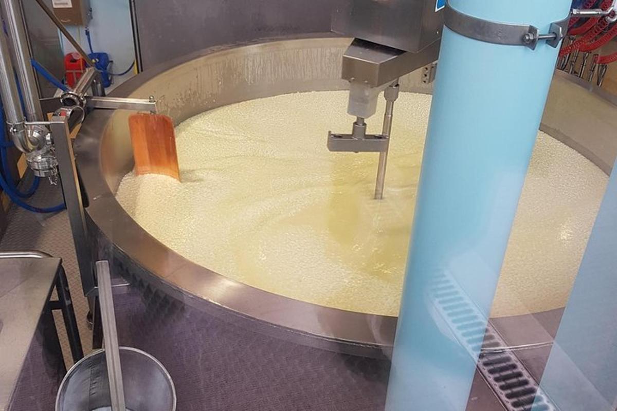 a dough being being made in a machine