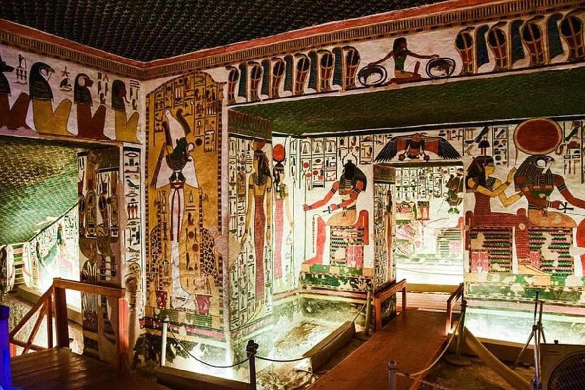 a room with a wall covered in graffiti