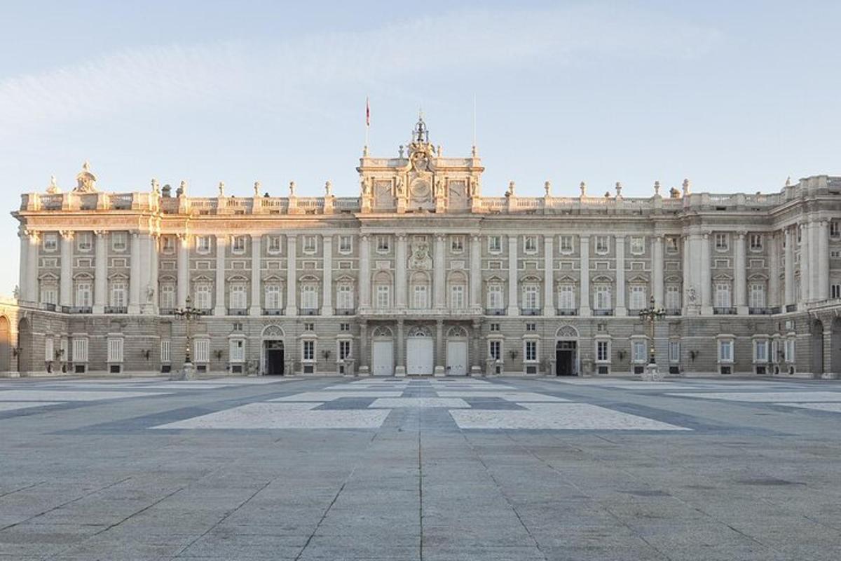 a large building with a large square in front of it