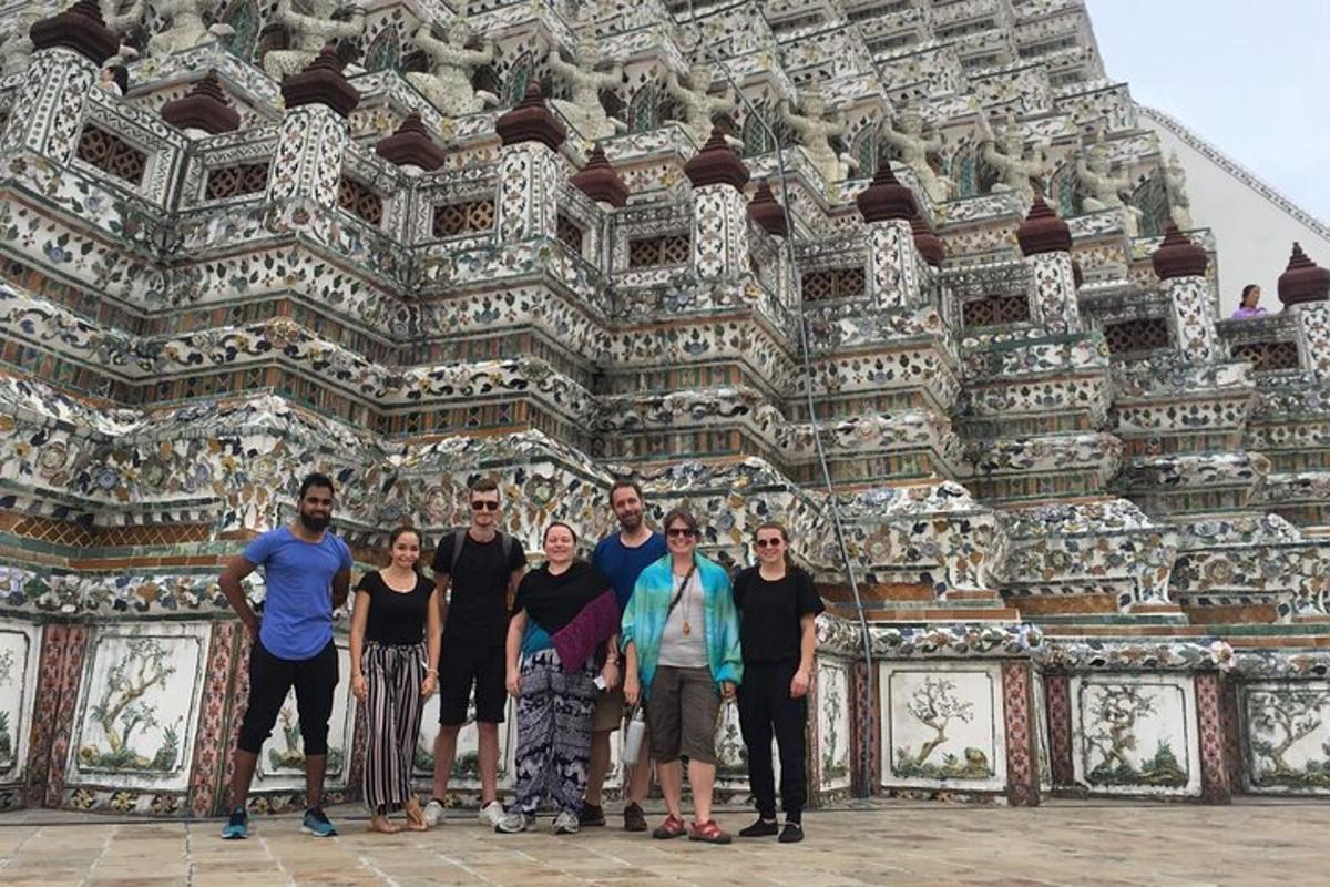 a group of people standing in front of a building