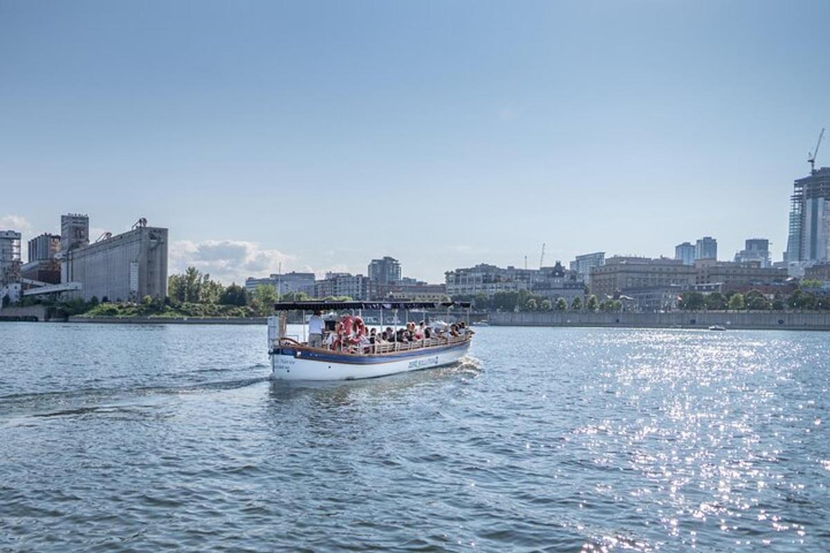 a group of people on a boat on a river