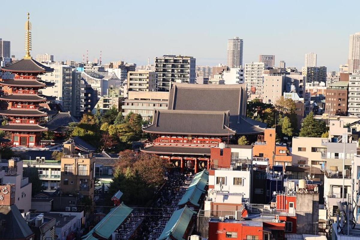 una vista di una città con edifici e palazzi